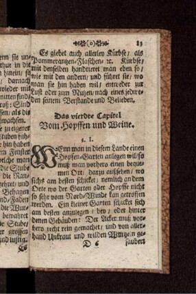 Das vierdte Capitel. Vom Hopffen und Weine