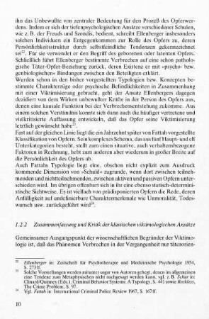 1.2.2 Zusammenfassung und Kritik der klassischen viktomologischen Ansätze