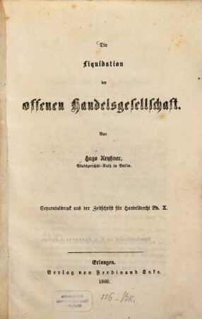 Die Liquidation der offenen Handelsgesellschaft