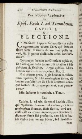 Praelectiones Academicae In Epist. Pauli I. ad Timotheum