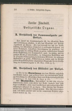 Zweiter Abschnitt. Polizeiliche Organe