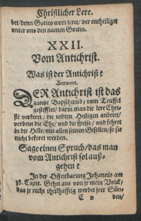 XXII. Vom Antichrist.