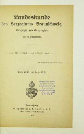 Landeskunde des Herzogtums Braunschweig : Geschichte und Geographie