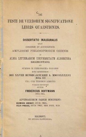 De Festi de verborum significatione libris quaestiones ...