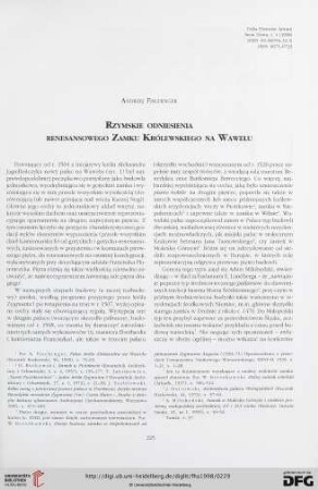 N.S. 4.1998: Rzymskie odniesienia renesansowego zamku królewskiego na Wawelu