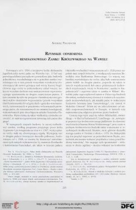 N.S. 4.1998: Rzymskie odniesienia renesansowego zamku królewskiego na Wawelu