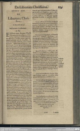 Locus XXV. De Libertate Christiana