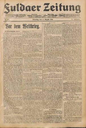 Ausgabe vom Dienstag, den 04. August 1914.