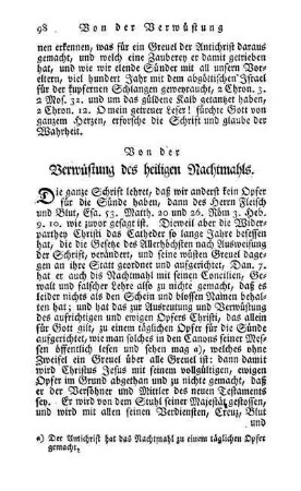 Von der Verwüstung des heiligen Nachtmahls