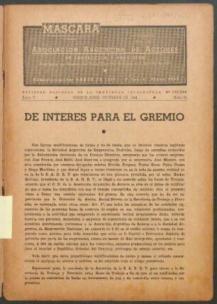 De interés para el gremio
