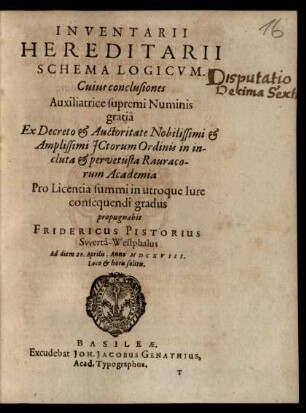 Inventarii Hereditarii Schema Logicum