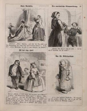"Gute Aushilfe" "Die martialische Einquartirung" "Ist das eine Zeit!" "Am St. Nikolaustage"