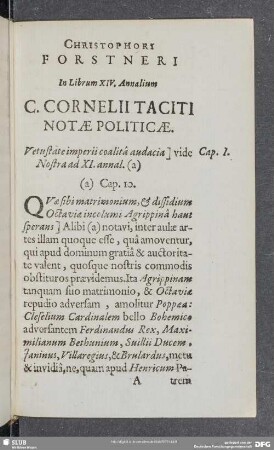 In Librum XIV. Annalium