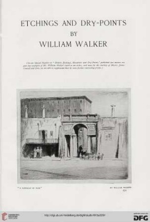 Etchings and dry-points by William Walker