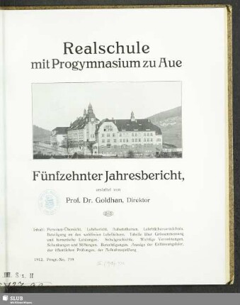 15.1911/12(1912): Jahresbericht
