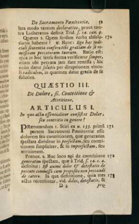 51-90, Quaestio III. De Dolore, sc. Contritione & Attritione