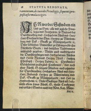 "Ihr werdet Schwoeren ein Ayd zu Gott [...]" [Eid des Rektors]