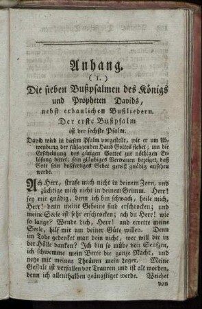( 1.) Die sieben Bußpsalmen des Königs und Propheten Davids, ...