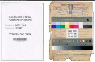 Entnazifizierung Karl Heinz Wagner , geb. 20.03.1918 (Referendar)