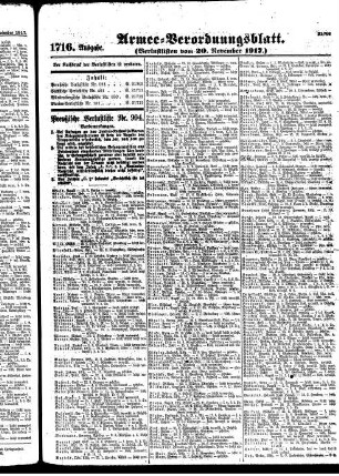 1716. Ausgabe. Dienstag, 20. November 1917