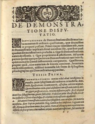 Disputatio Philosophica De Demonstratione