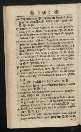Libri Varii In Octavo ex B.
