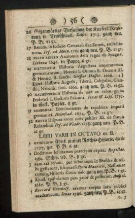 Libri Varii In Octavo ex B.
