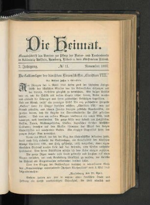 7. Jahrgang. No. 11. November 1897.