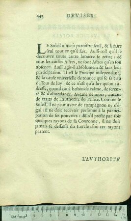 [L'Avthorité Royale. Le Soleil en son Midy. Lucet agit-que vnus.]