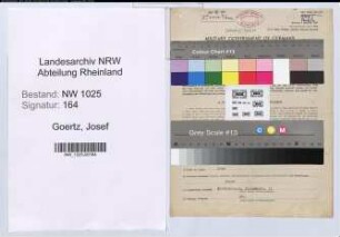 Entnazifizierung Josef Goertz , geb. 14.01.1903 (Laborant)