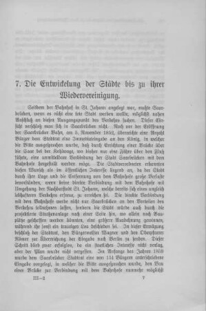 7. Die Entwicklung der Städte bis zu ihrer Wiedervereinigung.