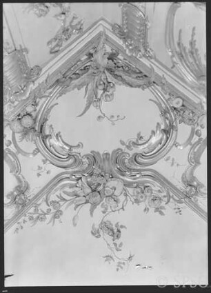 Potsdam, Stadtschloss, Schreibkabinett Friedrich II., R.: 8, Eckornament der Decke.