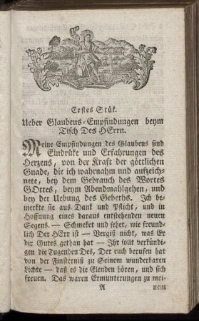 Erstes Stük. Ueber Glaubens-Empfindungen beym Tisch Des Herrn.