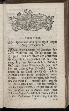 Erstes Stük. Ueber Glaubens-Empfindungen beym Tisch Des Herrn.
