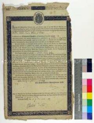 Obligation des Königreichs Westphalen über 100 Franken inkl. 5 Blatt Zinscoupons