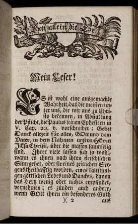Mein Leser!