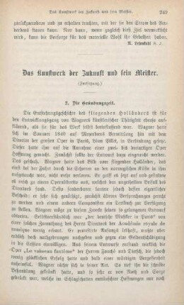 249-267 Das Kunstwerk der Zukunft und sein Meister : Fortsetzung
