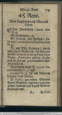 45. Reys. Von Augspurg nach Metz und Sedan