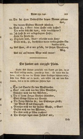 221-238, Der hundert und vierzigste Psalm. - Der hundert und funfzigste Psalm.