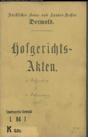 von Kotzenberg, Fähnrich gegen Wegekommisar von Kotzenberg - Schuldforderung