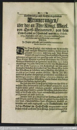 Nothwendige und Rechts-begründete Erinnerungen ...