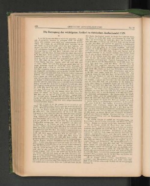 Die Bewegung der wichtigsten Artikel im türkischen Außenhandel 1329.