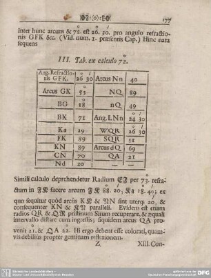 III. Tab. ex calculo 72.
