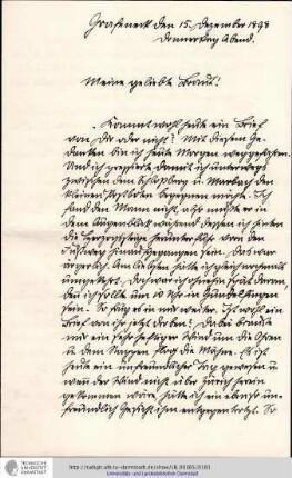 Brief vom 15.12.1898