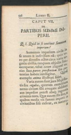 Caput VII. De Partibus Summi Imperii