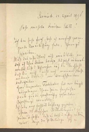 Drei Briefe und eine Postkarte von Pater Pruner, Garmisch, an Edith Le Page Renouf