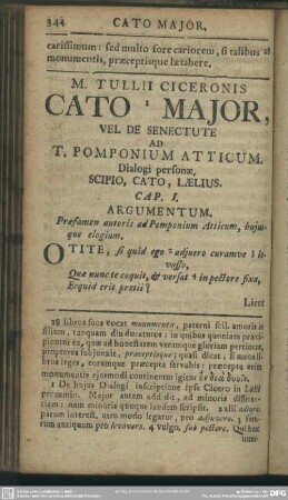 M. Tullii Ciceronis Cato Maior, Vel De Senectute