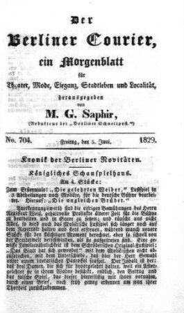No. 704., Freitag, den 5. Juni 1829