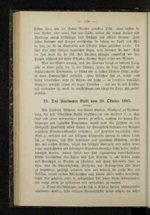 75. Das Potsdamer Edikt vom 29. Oktober 1685.
