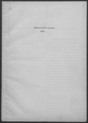 Neuffen: Pfarrbericht 1935